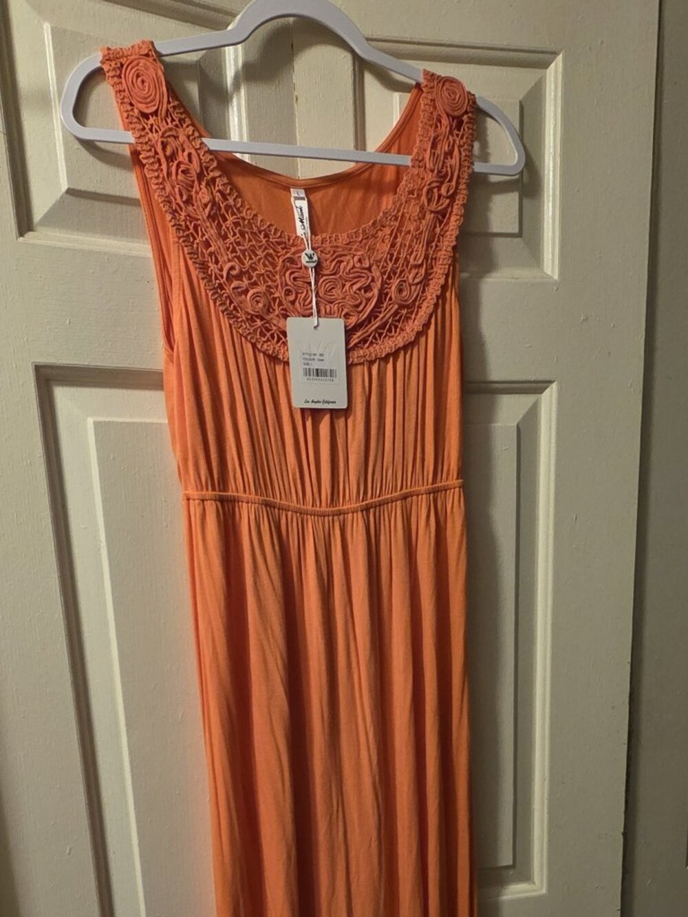 White Mark_Katherine Lace Maxi Dress – Burnt Orange/Coral — Size Large NEW